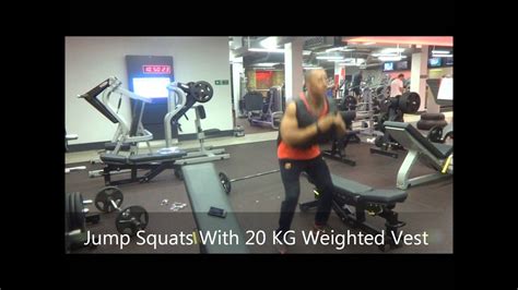 Jump Squats With 20kg Weighted Vest Youtube