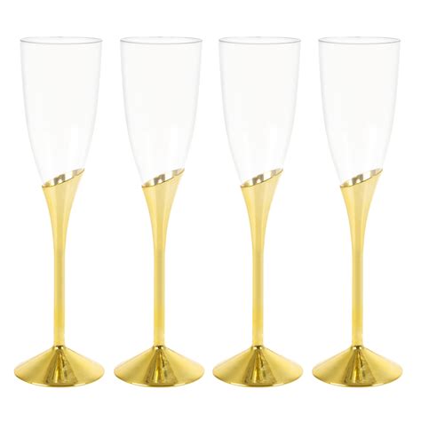 Plastic Wine Champagne Glasses Gold Silver Disposable Tableware Party Pub Ebay