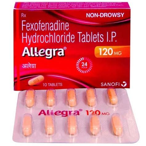 Allegra 120mg Tablet Packaging Type Strip 1x10 At Rs 250stripe In