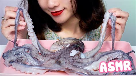 Asmr Octopus With Spicy Sauce Eating Exotic Food Chewing Sounds D