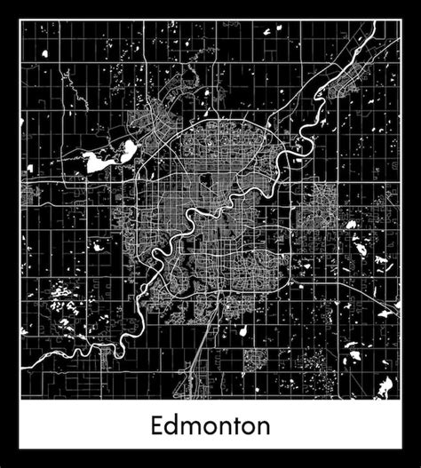 Premium Vector Minimal City Map Of Edmonton Canada North America