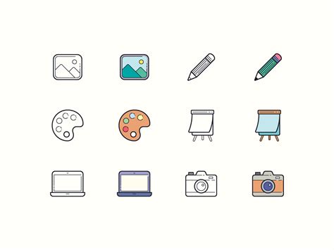 Hand Drawn Icons Art And Design By Marina Green For Icons8 On Dribbble