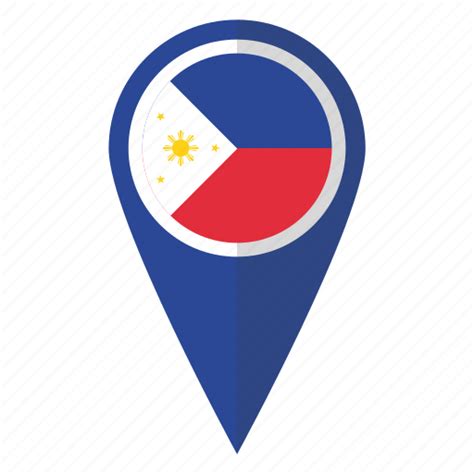 Country Filipino Flag Map Marker National Philippines Pin Icon