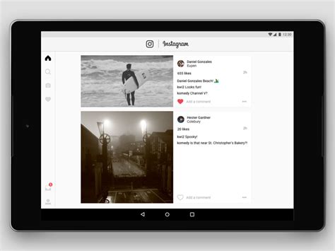 Instagram On Tablet Uplabs