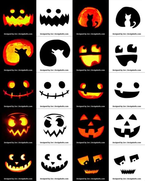 10 Easy Halloween Pumpkin Carving Stencils Patterns Printables For