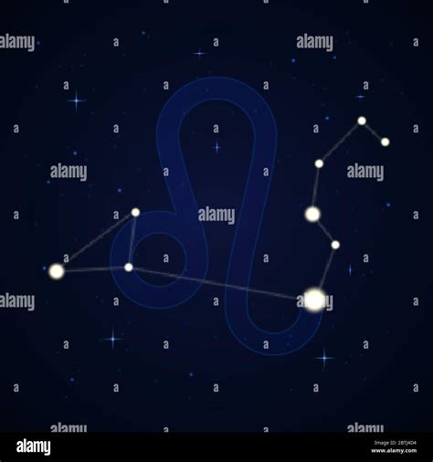 Leo The Lion Constellation And Zodiac Sign On The Starry Night Sky