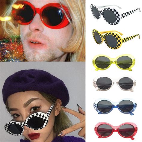 Retro Vintage Clout Sunglasses Goggles Unisex Rapper Oval Shades Grunge