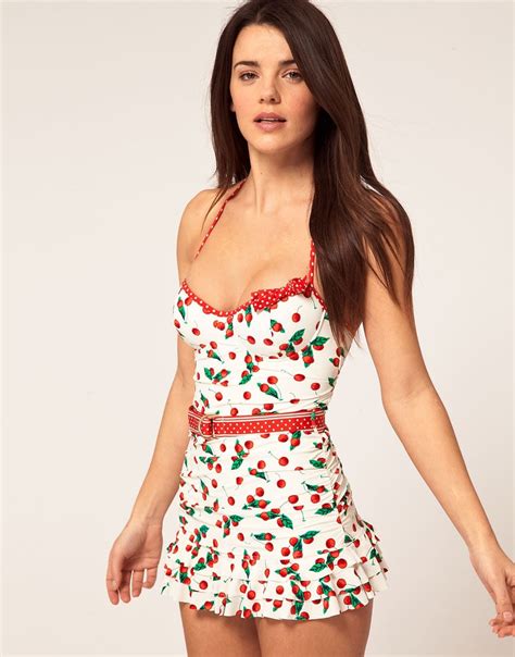 Juicy Couture Juciy Couture Cherry Print Swim Dress In White Lyst