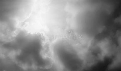 Gray Sky With White Clouds Beautiful Nature As A Background Stock