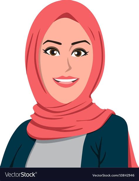 Muslim Women Wearing Hijab Icon Cartoon Style Vector Image Hot Sex
