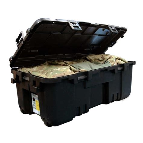 Plano Military Outdoor Storage Trunk Locker Box Black Lockable W