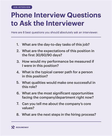 Phone Interview Questions To Ask The Interviewer Job Interview