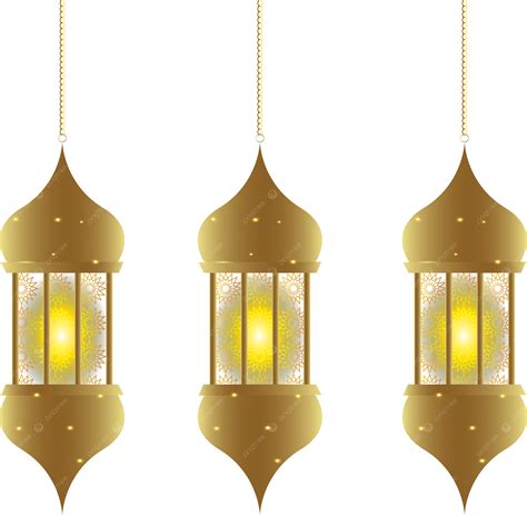 Linterna Ramadán Con Patrón De Textura De Oro Png Linterna De Ramadán