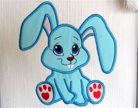 Cute Bunny Rabbit Machine Applique Embroidery Designs By Artapli