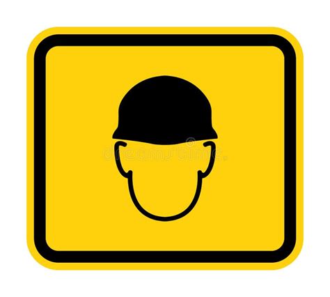 Wear Helmet Sign Symbol On Black Backgroundvector Llustration Stock