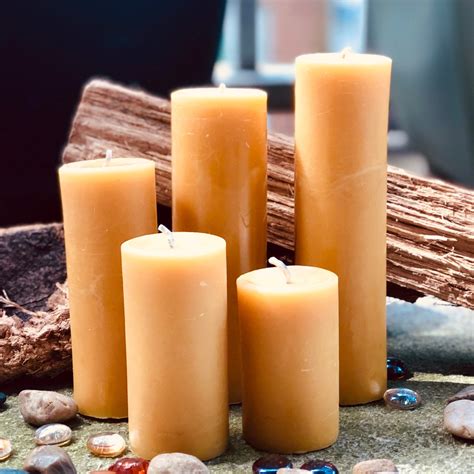Set Of Pure Beeswax Pillar Candles Free Shipping