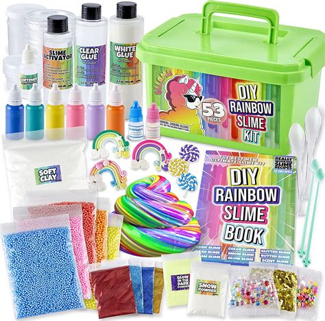 Laevo Rainbow Slime Kit For Girls And Boys Diy Slime Making Kit Cloud