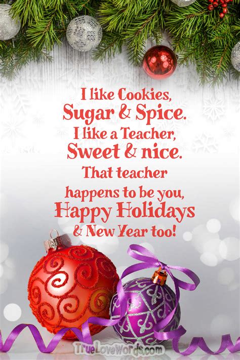 Merry Christmas Wishes For Teacher True Love Words