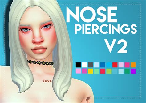 Unisex Nose Piercings V2 By Weepingsimmer Sims 4 Panda Cc