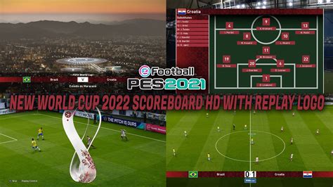 Pes 2021 New World Cup 2022 Scoreboard Hd With Replay Logo Cpk And