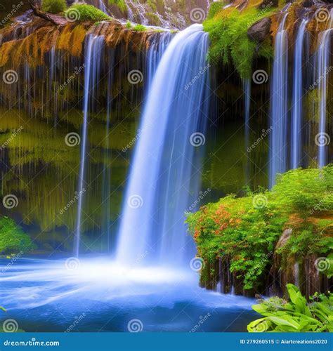 1097 Mystical Waterfall A Magical And Enchanting Background Featuring