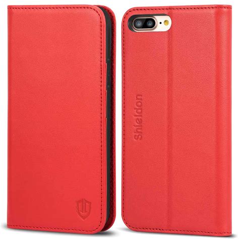 Shieldon Iphone 8 Plus Wallet Case Red Color Magnet Closure
