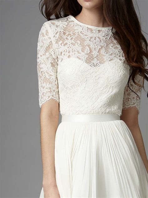 Dasha Top Lace Wedding Dress With Sleeves Wedding Dress Two Piece