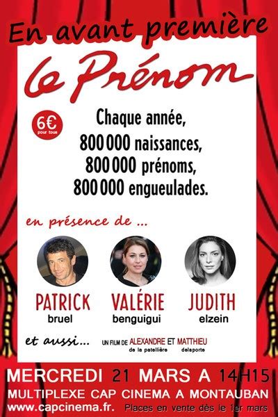 Réalisation d'un générique pour la captation en dvd de la pièce de théâtre le prénom. Patrick Bruel - Filmographie - le Prénom