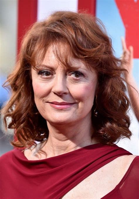 Susan Sarandon Medium Curly Hairstyle With Bangs For Women Over 60