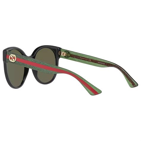 Gucci Gg0035s Womens Oval Sunglasses Matte Blackgreen At John Lewis
