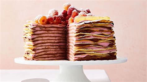 Raspberry And Chocolate Hazelnut Crepe Cake Recipe Crepe Cake