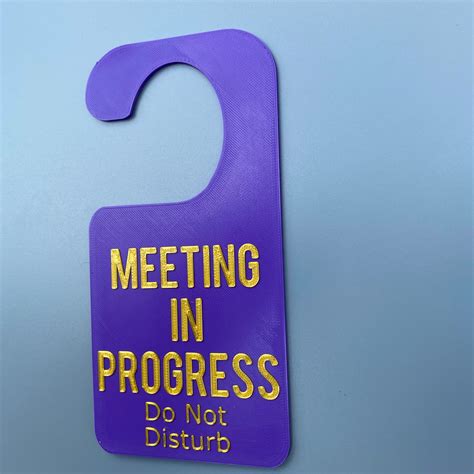 Door Hanger Meeting In Progress Do Not Disturb Universal Etsy