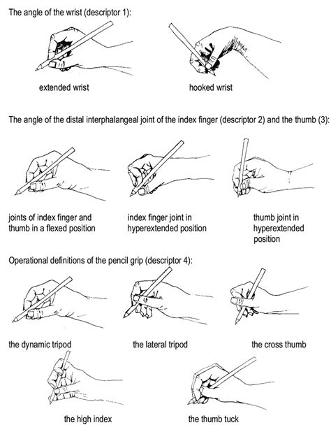 Pencil Grip Descriptors And Their Categories As Used When Taking Notes