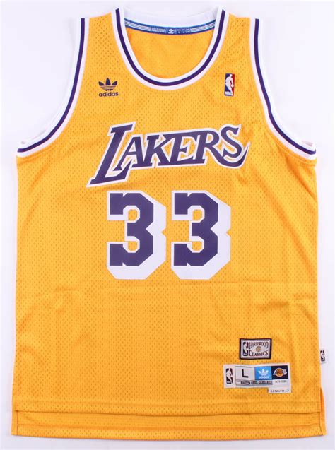 Kareem Abdul Jabbar Signed Los Angeles Lakers Jersey Inscribed Hof 95