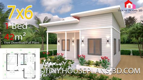Tiny House Plans 7x6 With One Bedroom Shed Roof Tiny House Plans