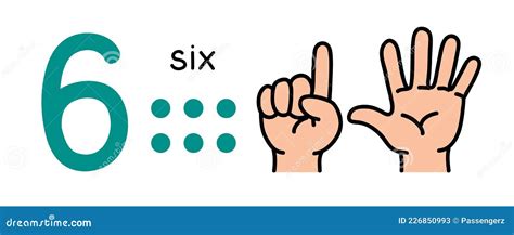 6 Kids Hand Showing The Number Six Hand Sign Stock Vector
