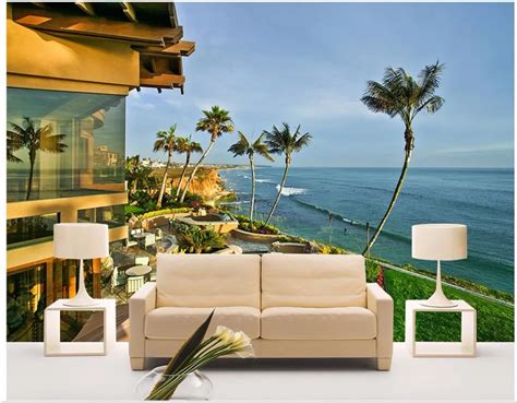Custom Mural 3d Photo Wallpaper Seaside Villa Sea View Room Home Decor