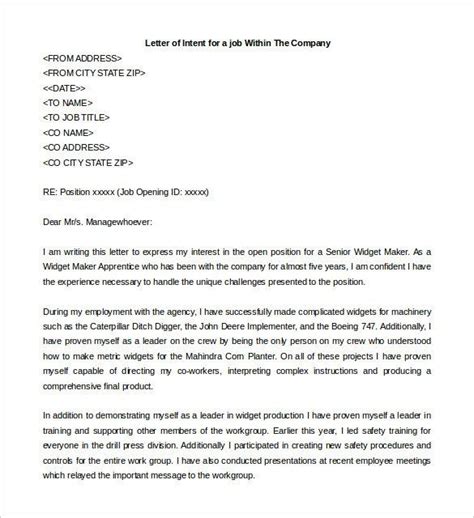 letter  intent   job   word  documents