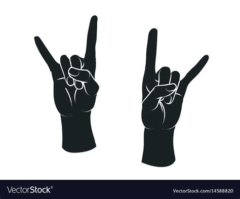 Gesture Rock Sign Two Female Hands With Index Vector Image