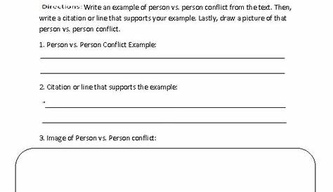 Types Of Conflict Worksheet / Conflict Analysis Worksheet by Teacher