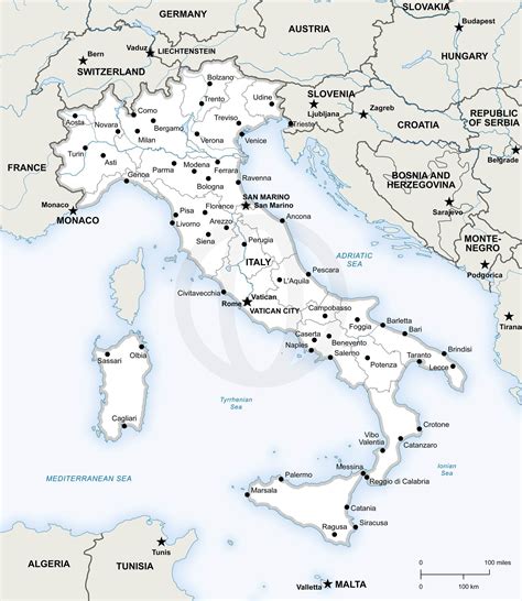 Vector Map Of Italy Political One Stop Map Italy Map Map Of Italy
