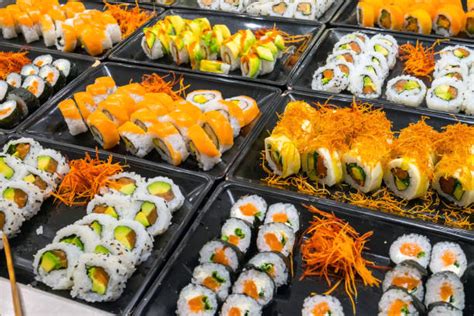 Best Sushi Buffet Stock Photos, Pictures & Royalty-Free Images - iStock