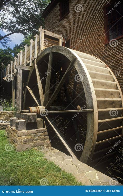 Water Wheel At Colvin Run Grist Mill Fairfax Va Stock Photo Image