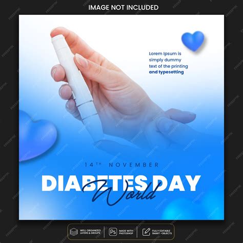 Premium Psd World Diabetes Day Social Media Post Template