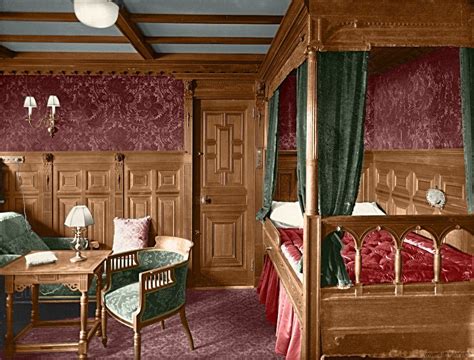 The allocation of cabins on the titanic is a source of continuing interest and endless speculation. Colorized photograph of first class cabin B-59 on the RMS ...