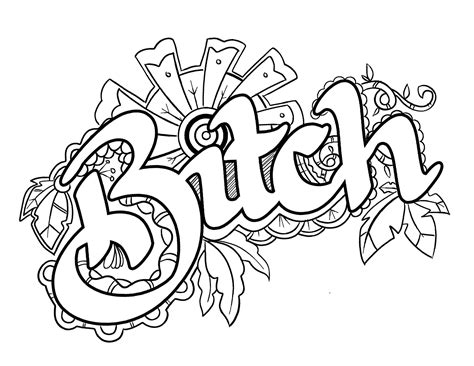 1 high quality printable pdf swear word coloring page by instant download (300dpi) (swearware watermark does not appear on pdf). Adult Curse Word Coloring Coloring Pages