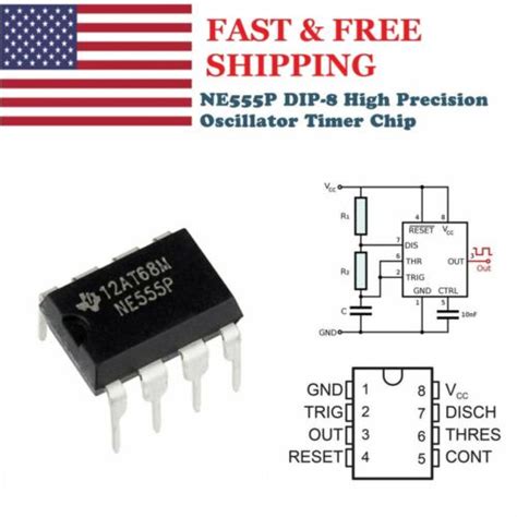 2550pc Ne555p Single Precision Time Dip 8 Single Bipolar Timers Ic For