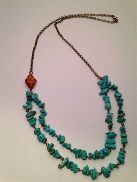 Turquoise Chips Necklace Tutorial Necklace Tutorial Necklace Beaded