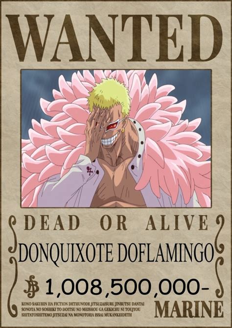 One Piece Bounty Predictions ⑤donquixote Doflamingo Lcs Blog
