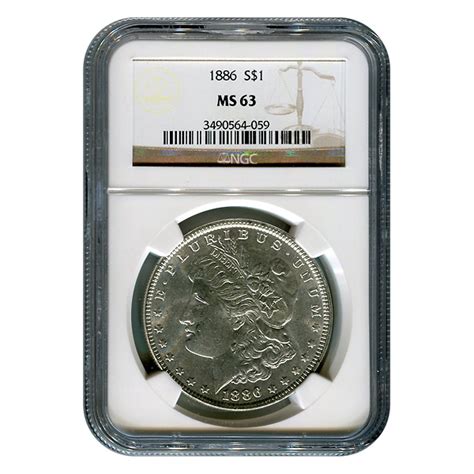 Certified Morgan Silver Dollar 1886 Ms63 Ngc Golden Eagle Coins
